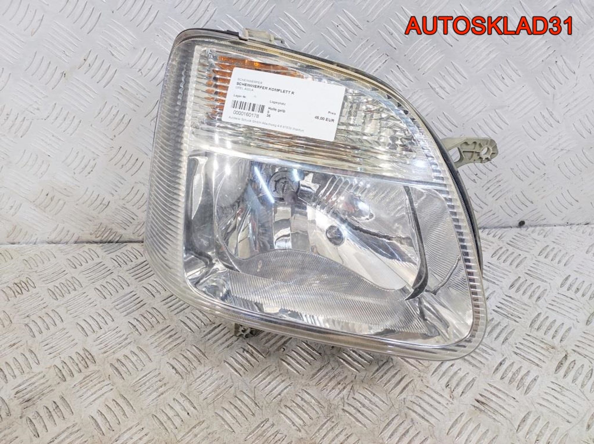 Фара правая для Opel Agila A 9199349, 7000 рублей, Дубовое