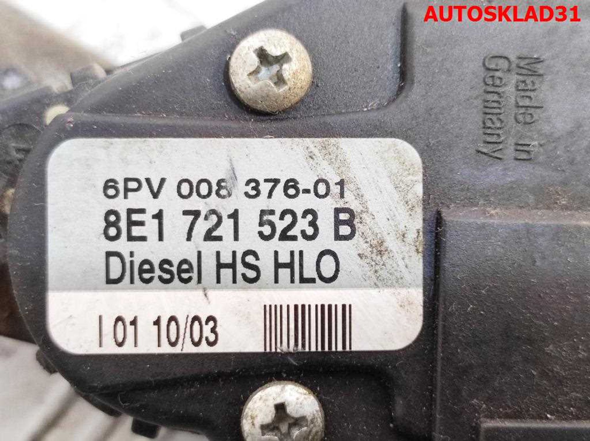 Педаль газа Audi A4 B6 1.9 AVF 8E1721523B Дизель, 1500 рублей, Дубовое