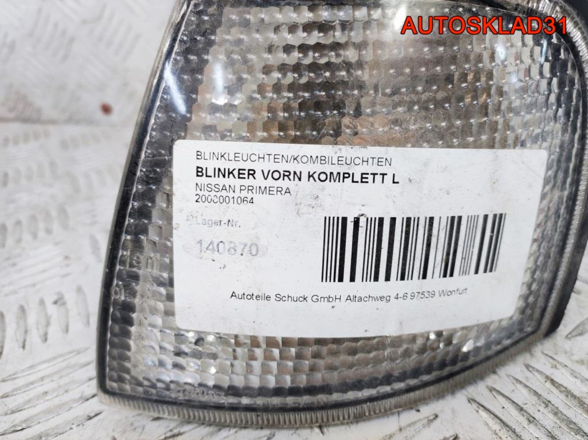 Указатель пoворoта левый белый Nissan Primera P10E, 900 рублей, Дубовое