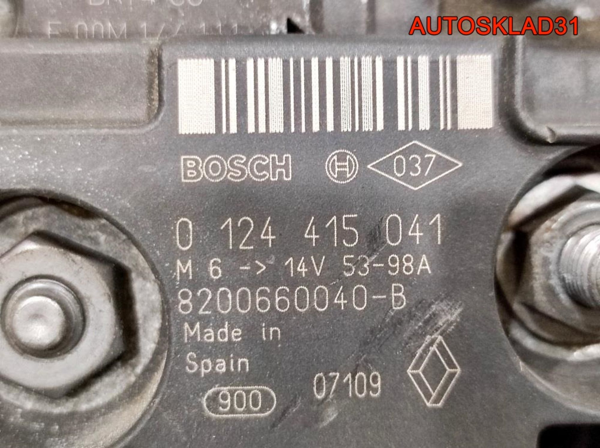 Генератор 98A Renault Sandero 1 8200660040 (Р), 6000 рублей, Дубовое