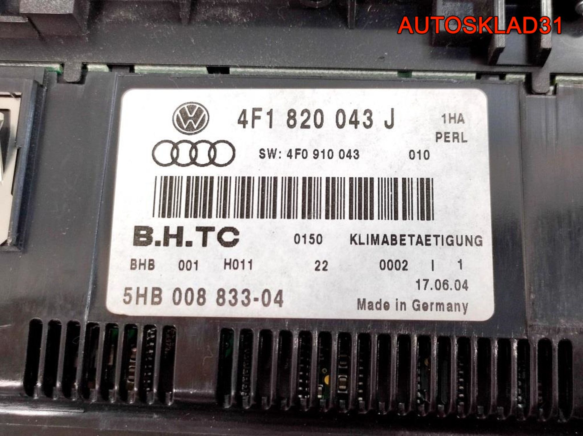 Блок климат контроля Audi A6 C6 4F1820043J, 4100 рублей, Дубовое