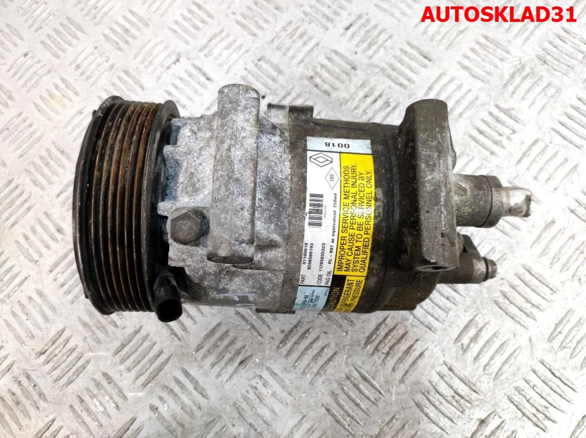 Компрессор кондиционера Renault Scenic 2 2.0 F4R Бензин 8200309193, 6000 рублей, Дубовое