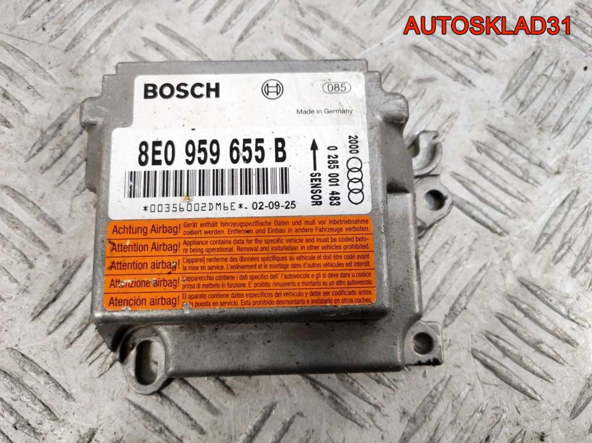 Блок управления AIR BAG Audi A4 B6 8E0959655B, 1300 рублей, Дубовое