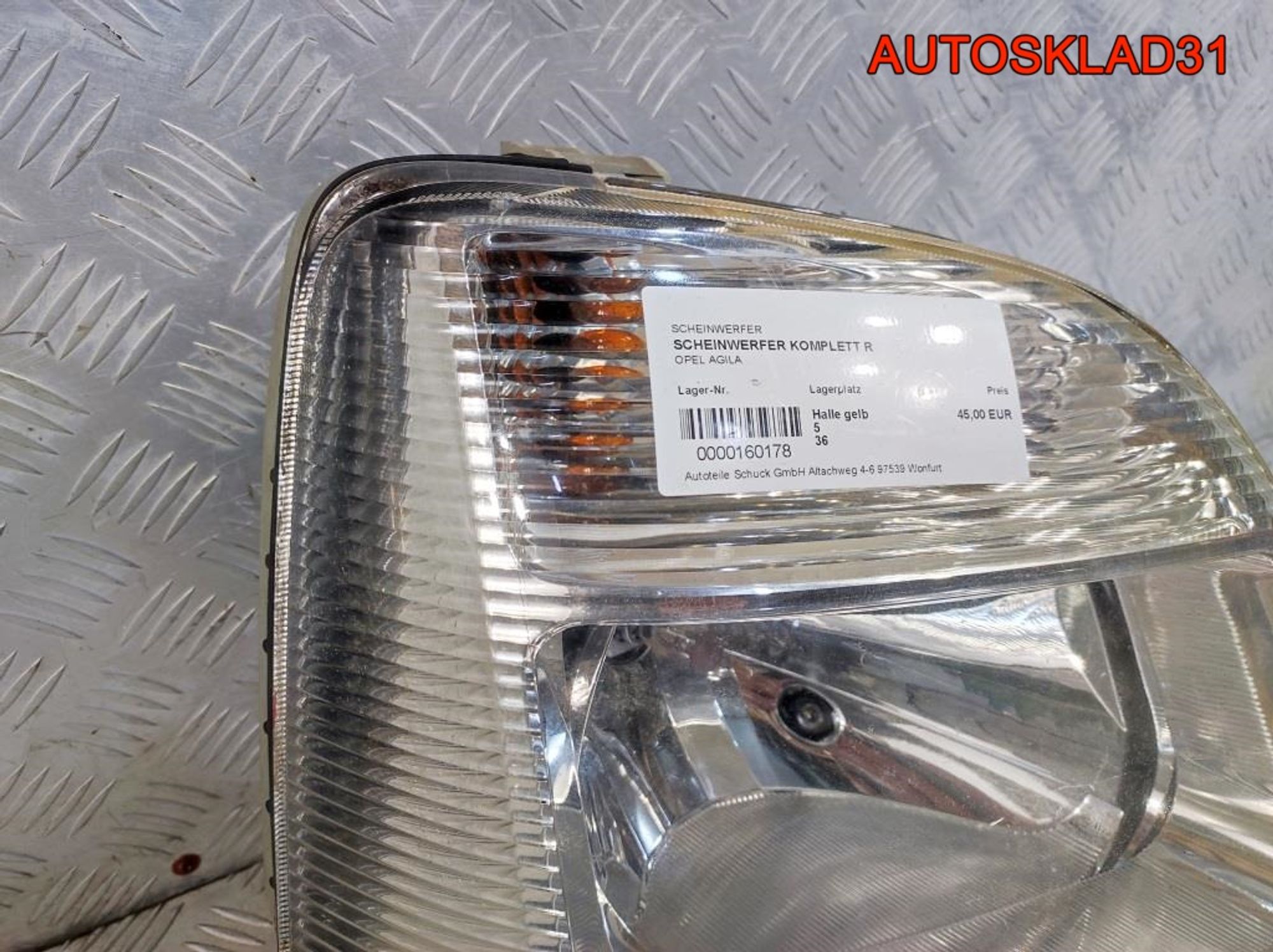 Фара правая для Opel Agila A 9199349, 7000 рублей, Дубовое