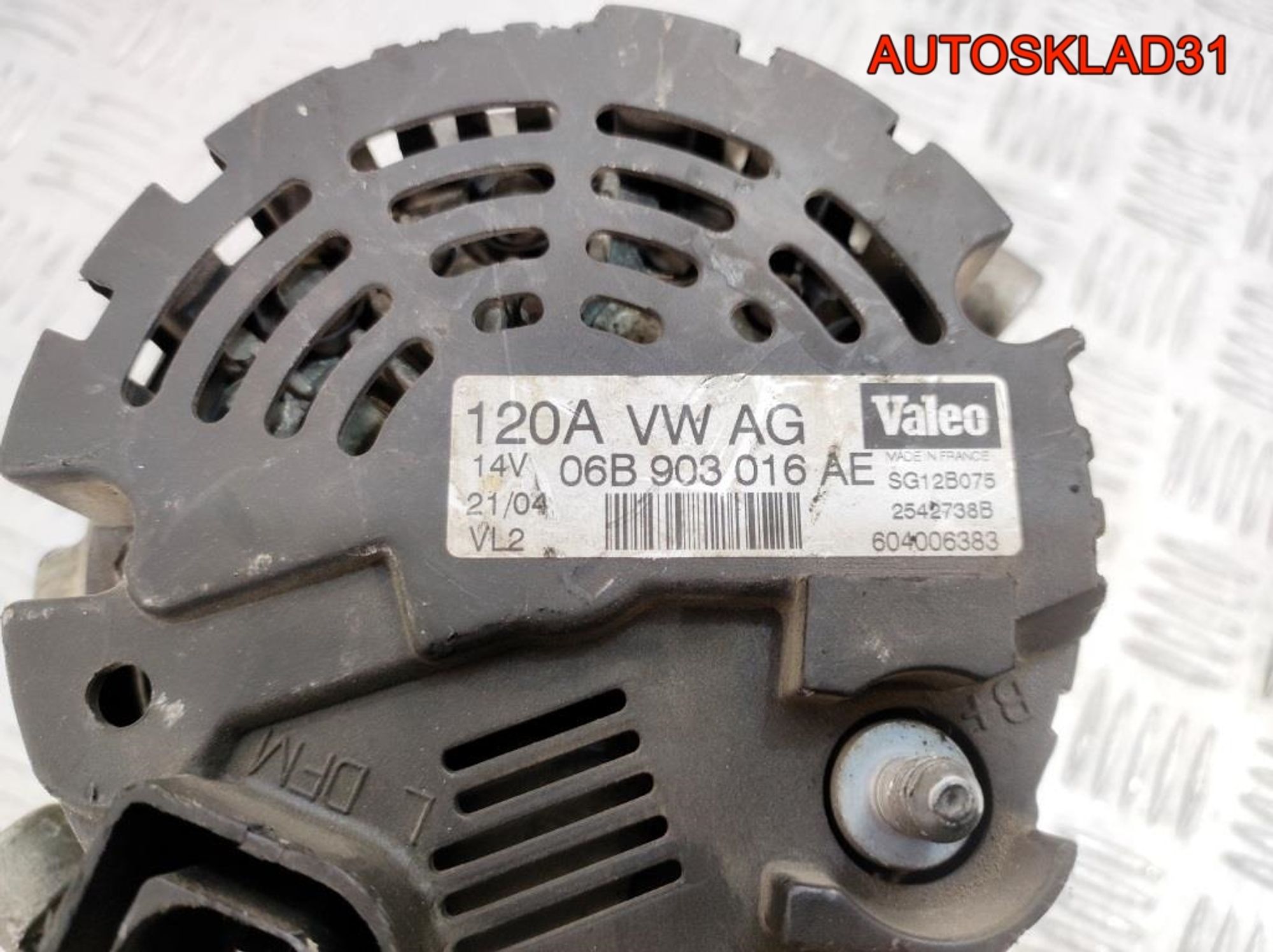 Генератор 120А Audi A4 B6 2.0 ALT Бензин 06B903016AE, 6000 рублей, Дубовое