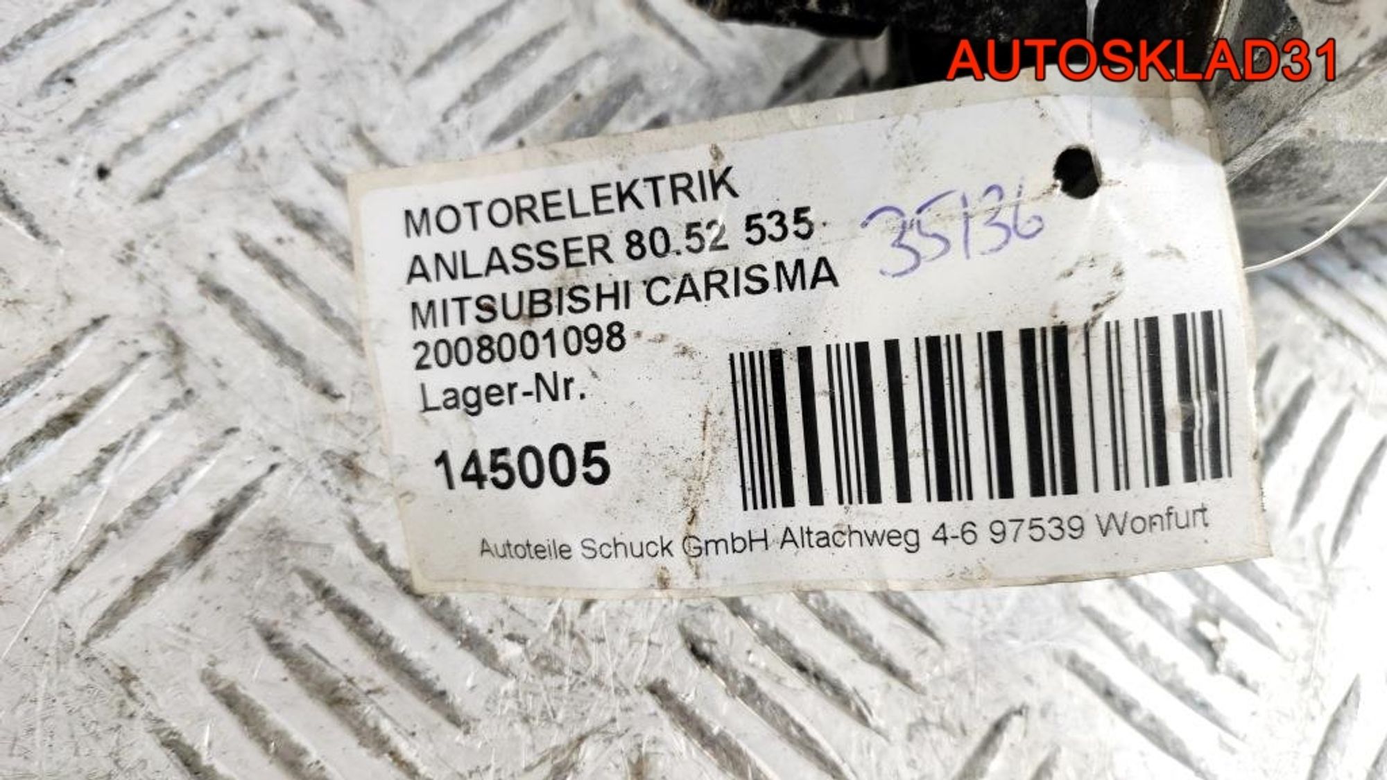 Стартер Mitsubishi Carisma DA 1,8 4G93 Бензин MD360368, 4000 рублей, Дубовое