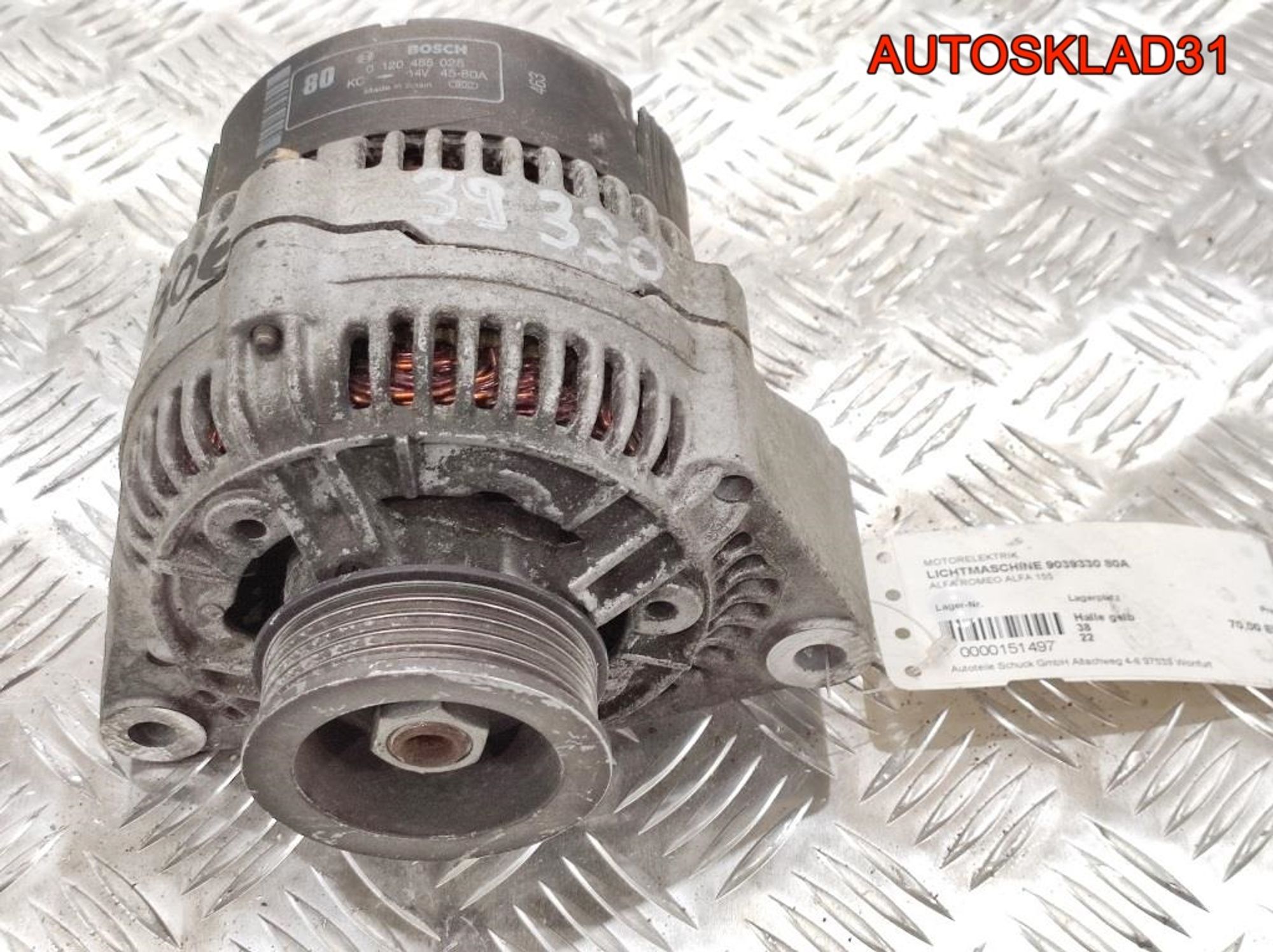Генератор 80A Alfa Romeo 155 1,8 Бензин 0120485025 (Р), 4500 рублей, Дубовое
