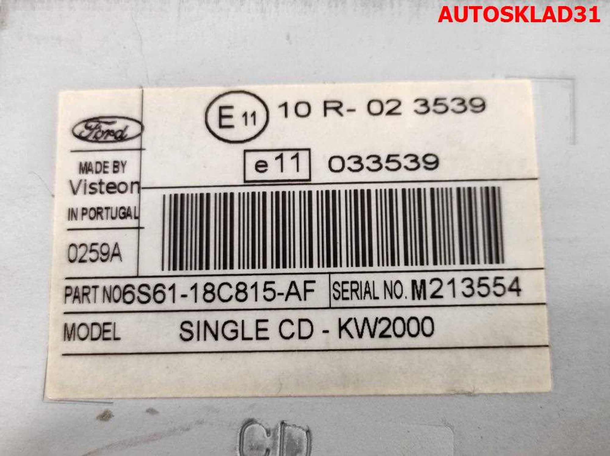 Магнитола 6000CD Ford C-MAX 1 6S6118C815AF, 1000 рублей, Дубовое