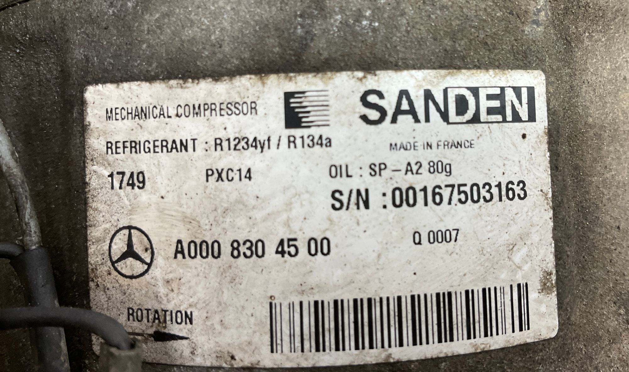 Компрессор кондиционера 654920 Mercedes-Benz C-Класс W205/S205/C205/A205 рестайлинг (2018—2021) 2021, 15000 рублей, Москва