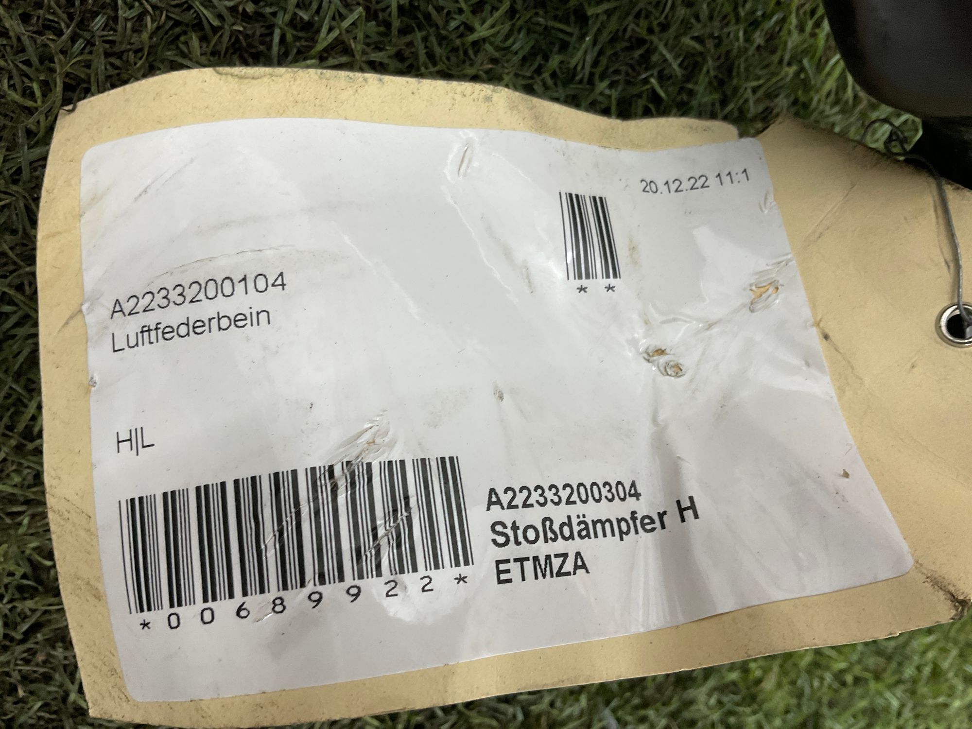 Стойка пневмоподвески задняя левая Mercedes-Benz S-Класс W223, 90000 рублей, Москва