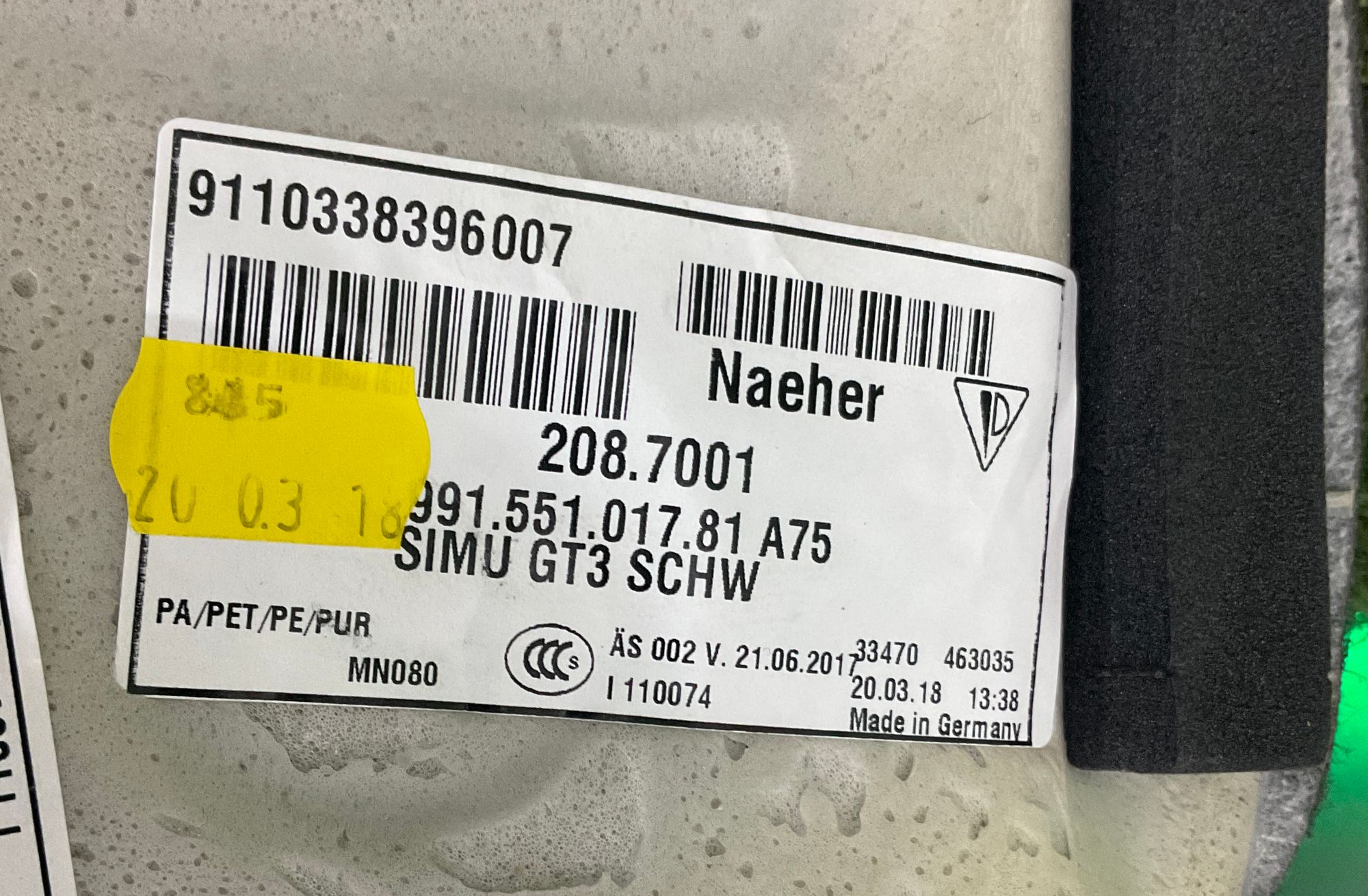 Ковер салона задний Porsche 911 GT3 991 Рестайлинг 2018, 15000 рублей, Москва