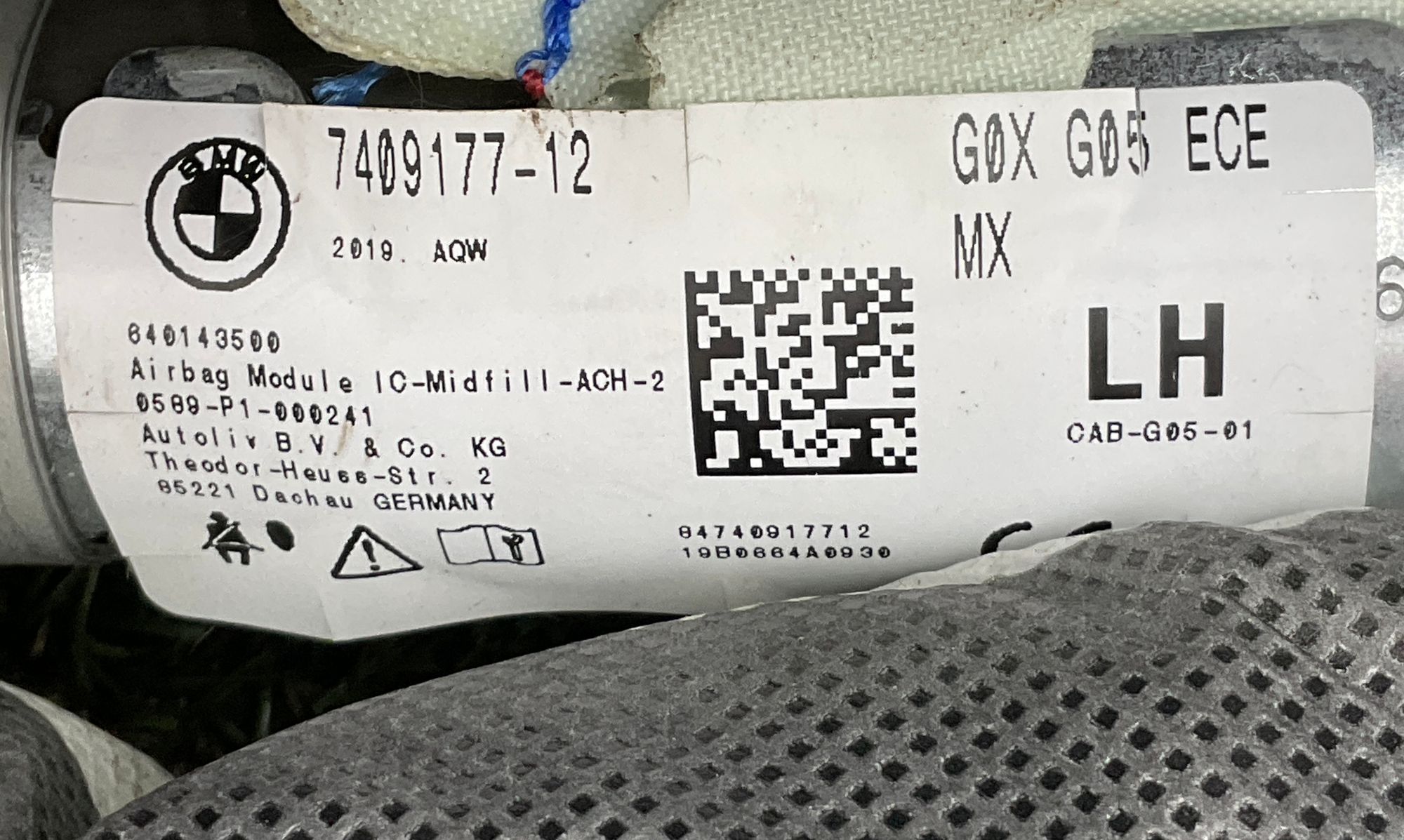 Подушка безопасности боковая левая BMW X5, G05 2022, 18000 рублей, Москва