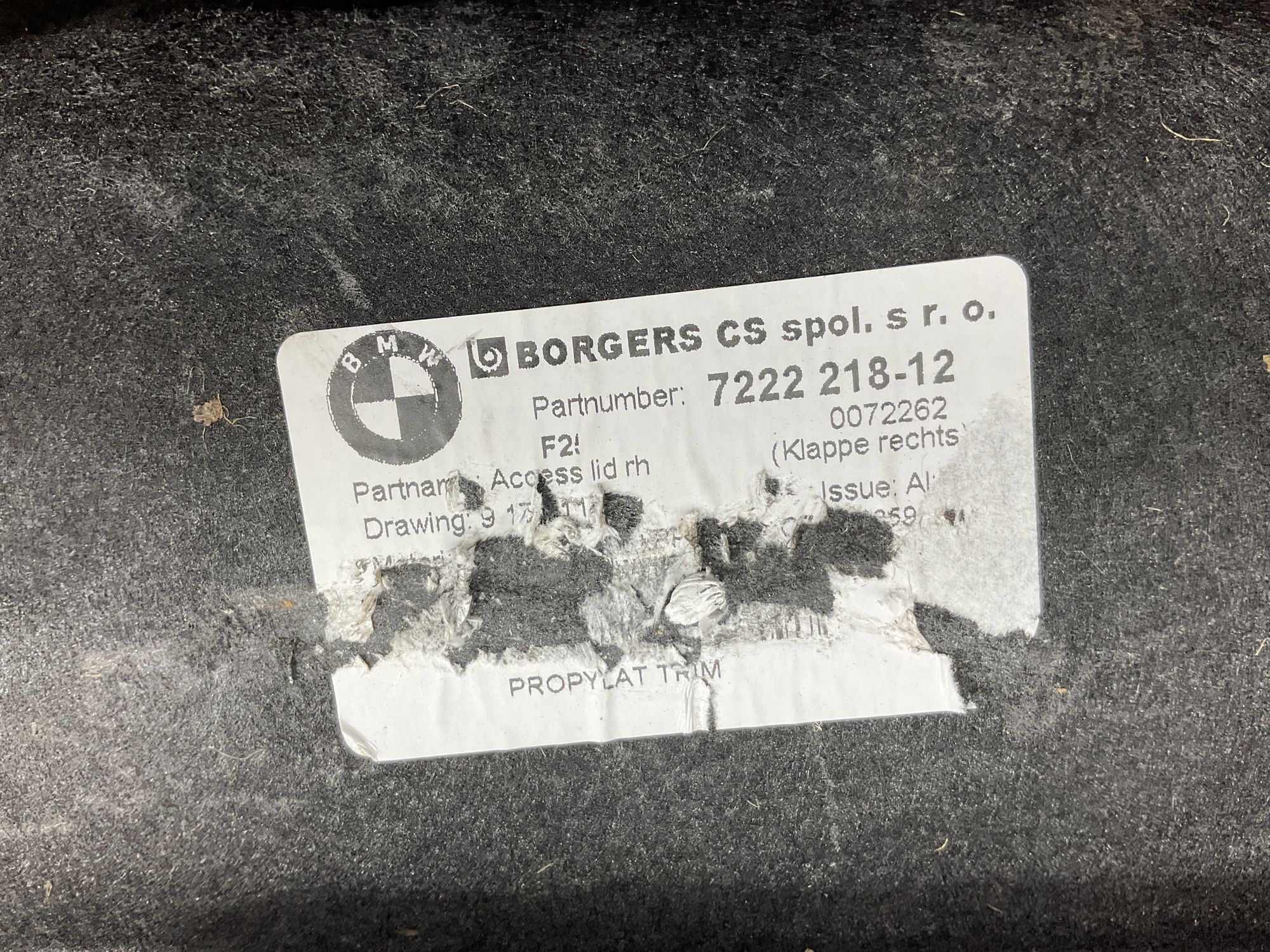 Крышка багажного отделения правая BMW X3 F25, 2500 рублей, Москва