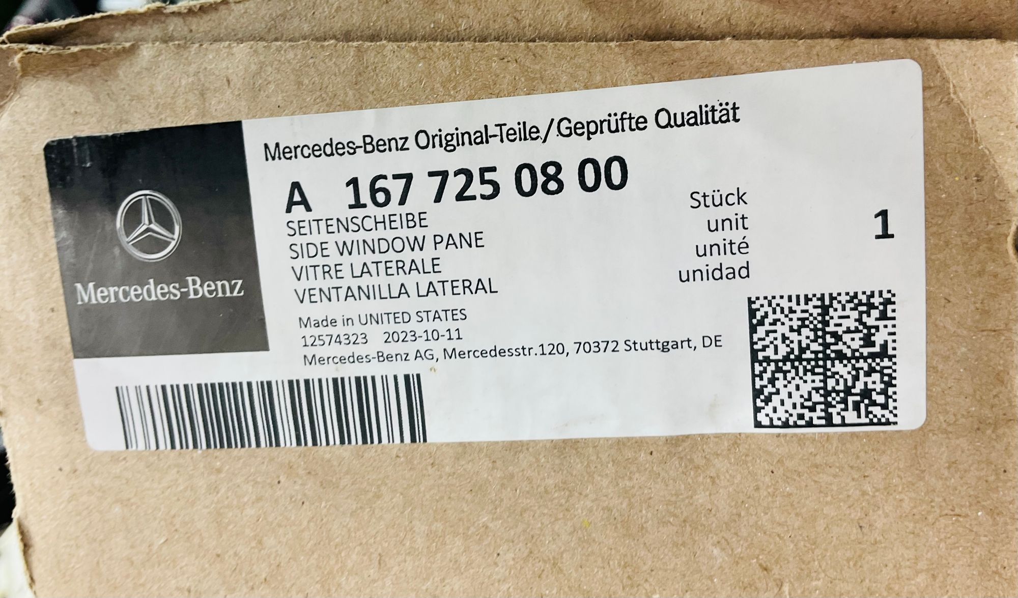 Стекло двери передней правой Mercedes-Benz GLE-класс Coupe C167 (2019—2023) 2023, 30000 рублей, Москва
