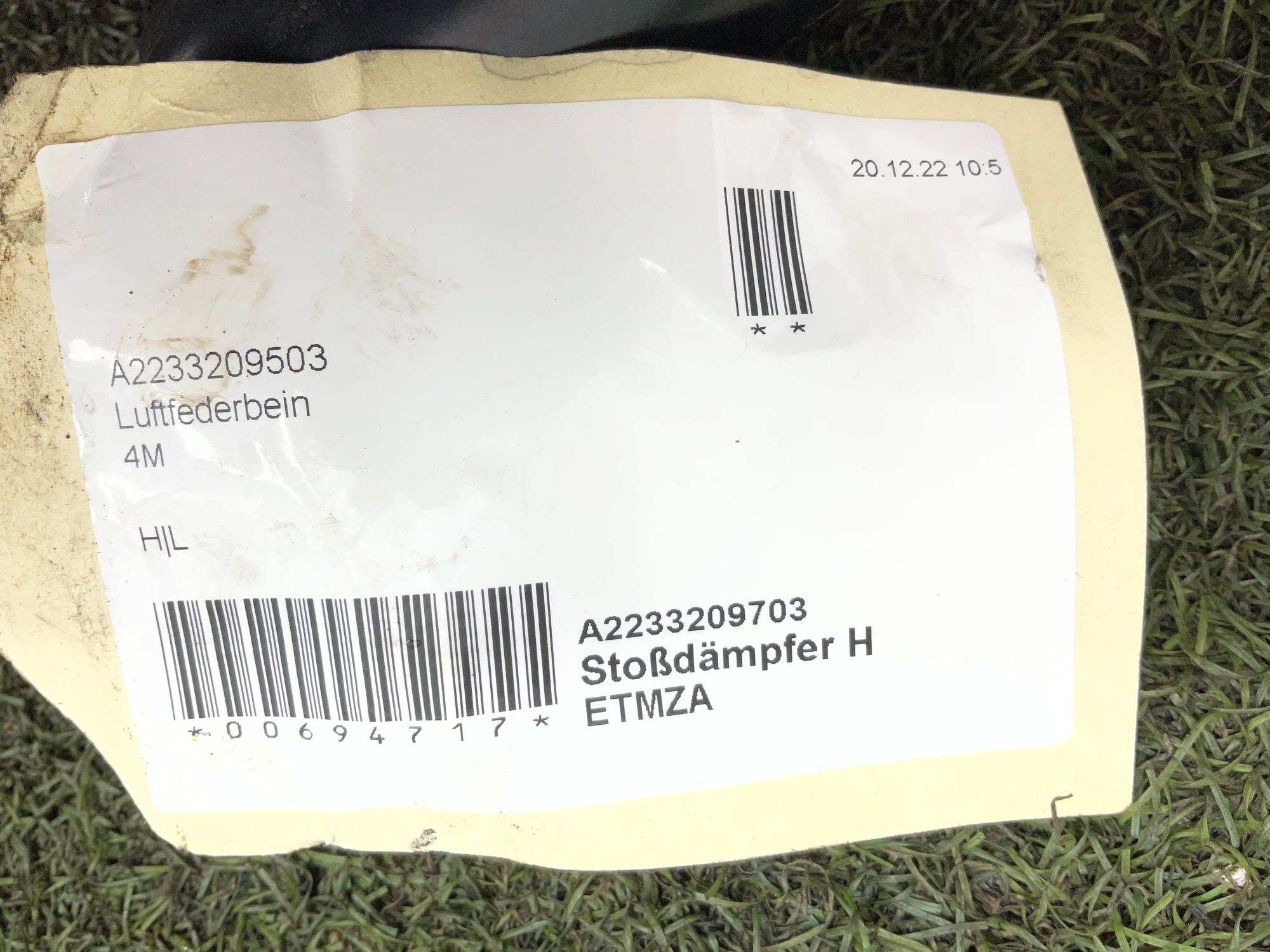 Стойка пневмоподвески задняя левая Mercedes-Benz S-Класс W223, 90000 рублей, Москва