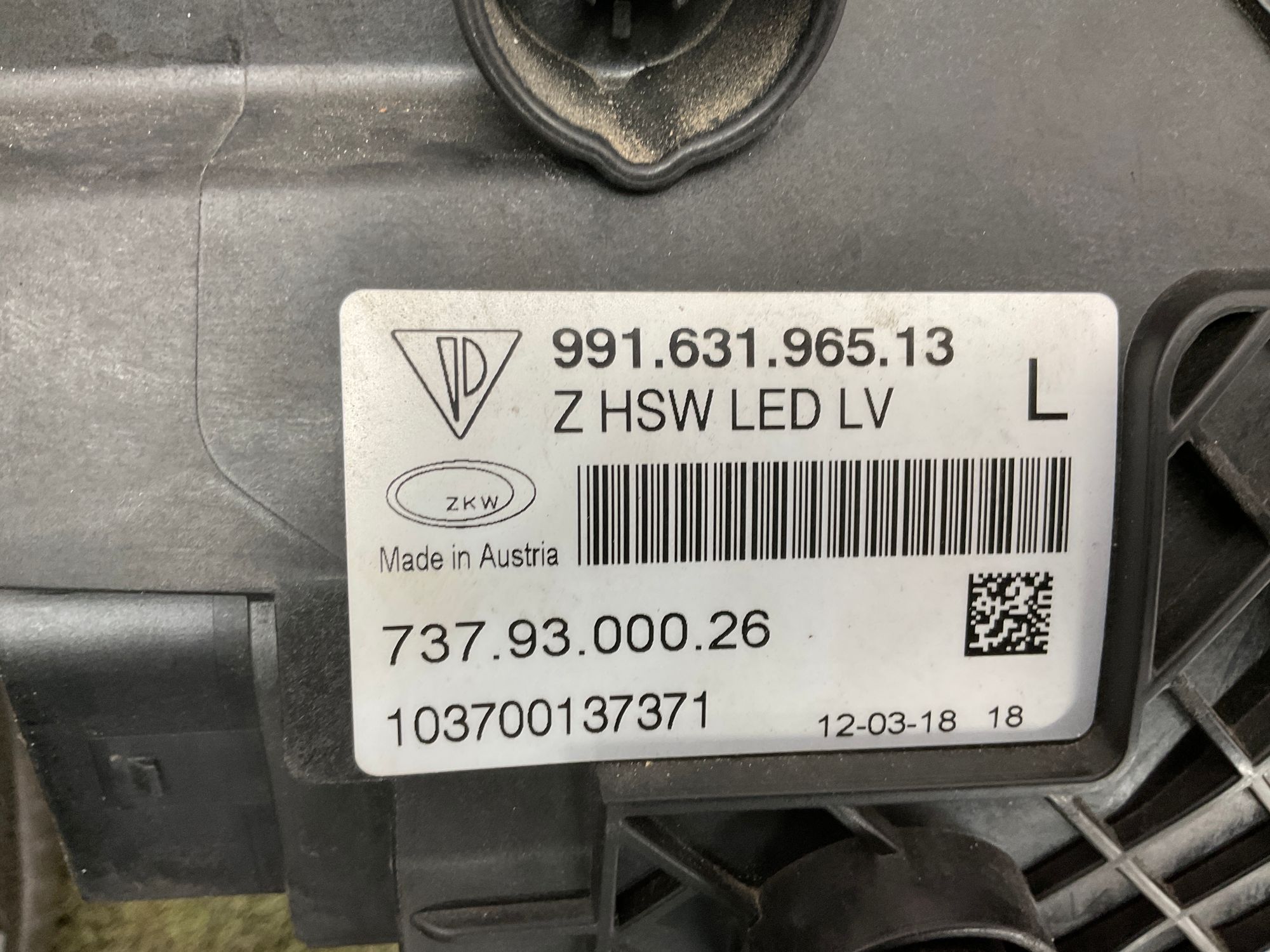 Фара левая Porsche 911 GT3 991 Рестайлинг 2018, 375000 рублей, Москва