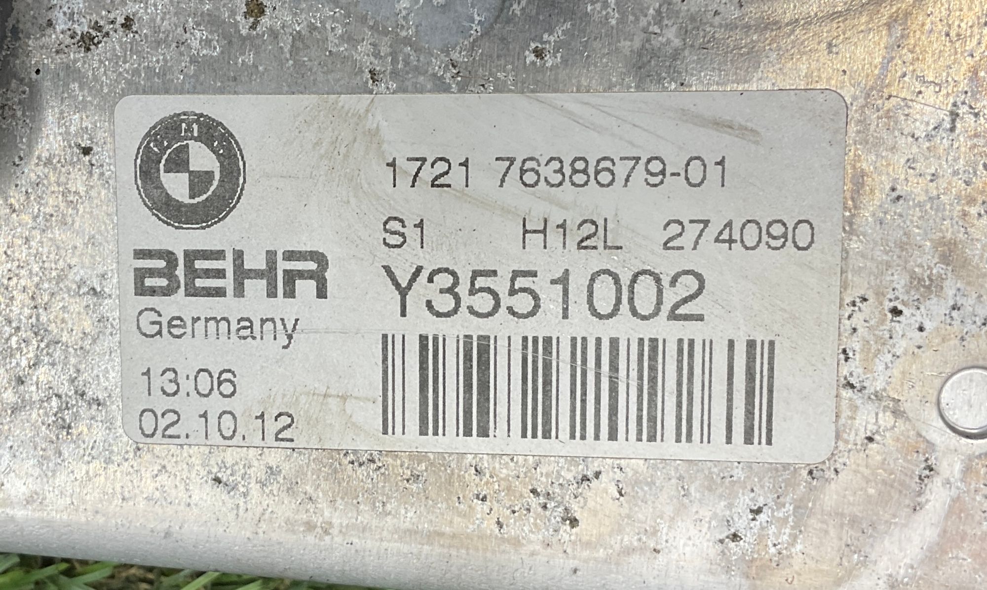 Радиатор охлаждения масла КПП BMW 5 серия, F10/F11/F07 рестайлинг, 2500 рублей, Москва