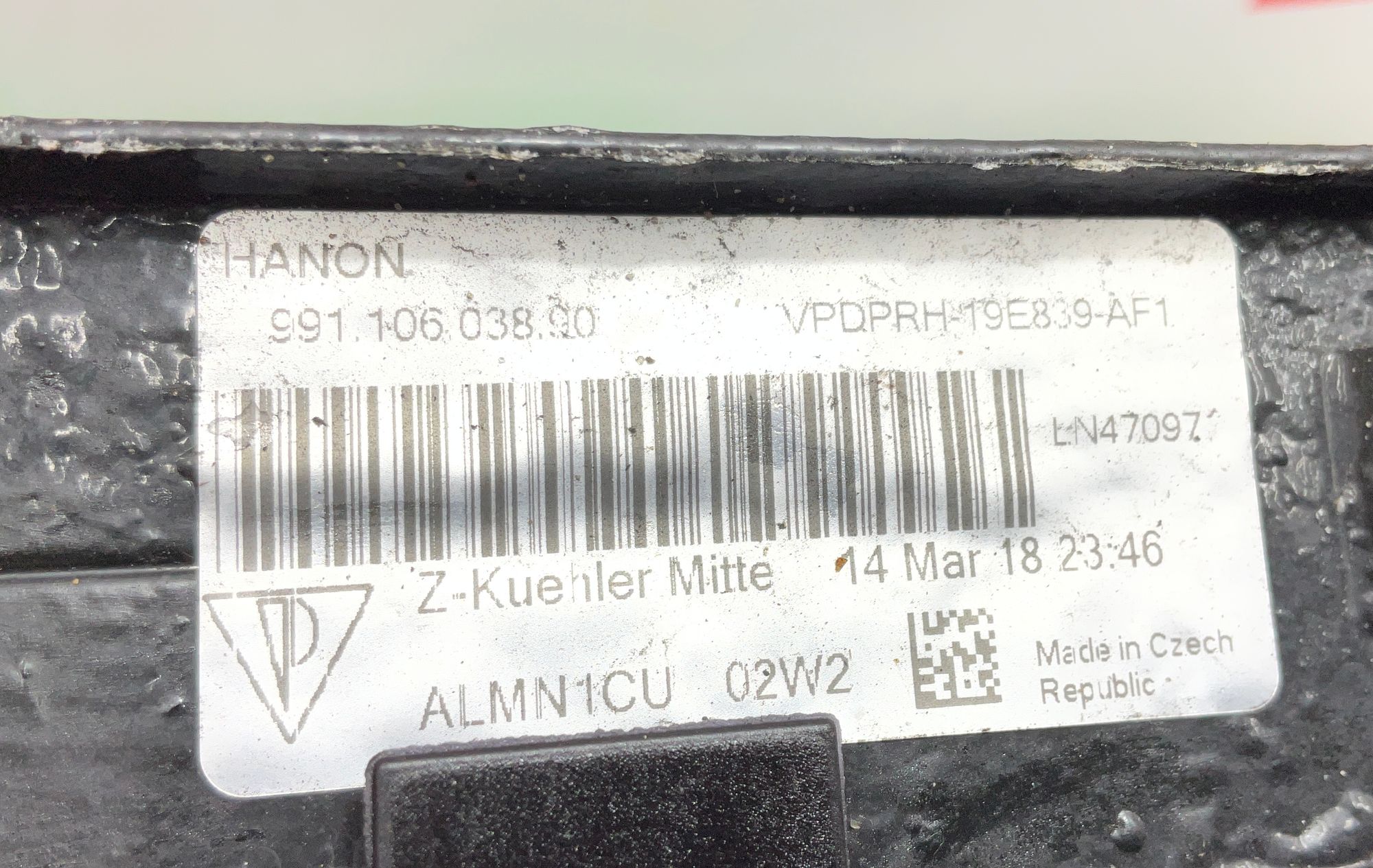 Радиатор основной средний Porsche 911 GT3 991 Рестайлинг 2018, 100000 рублей, Москва