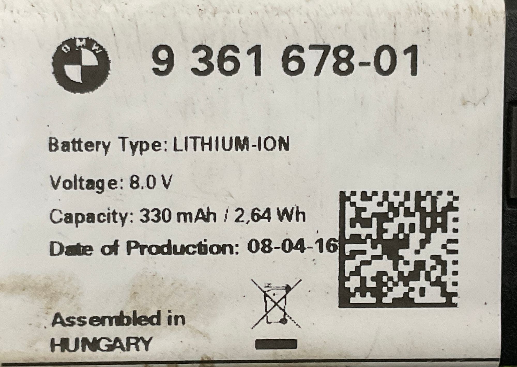 Аккумулятор блока телематики BMW 7 серия, G11/G12 2019, 2000 рублей, Москва