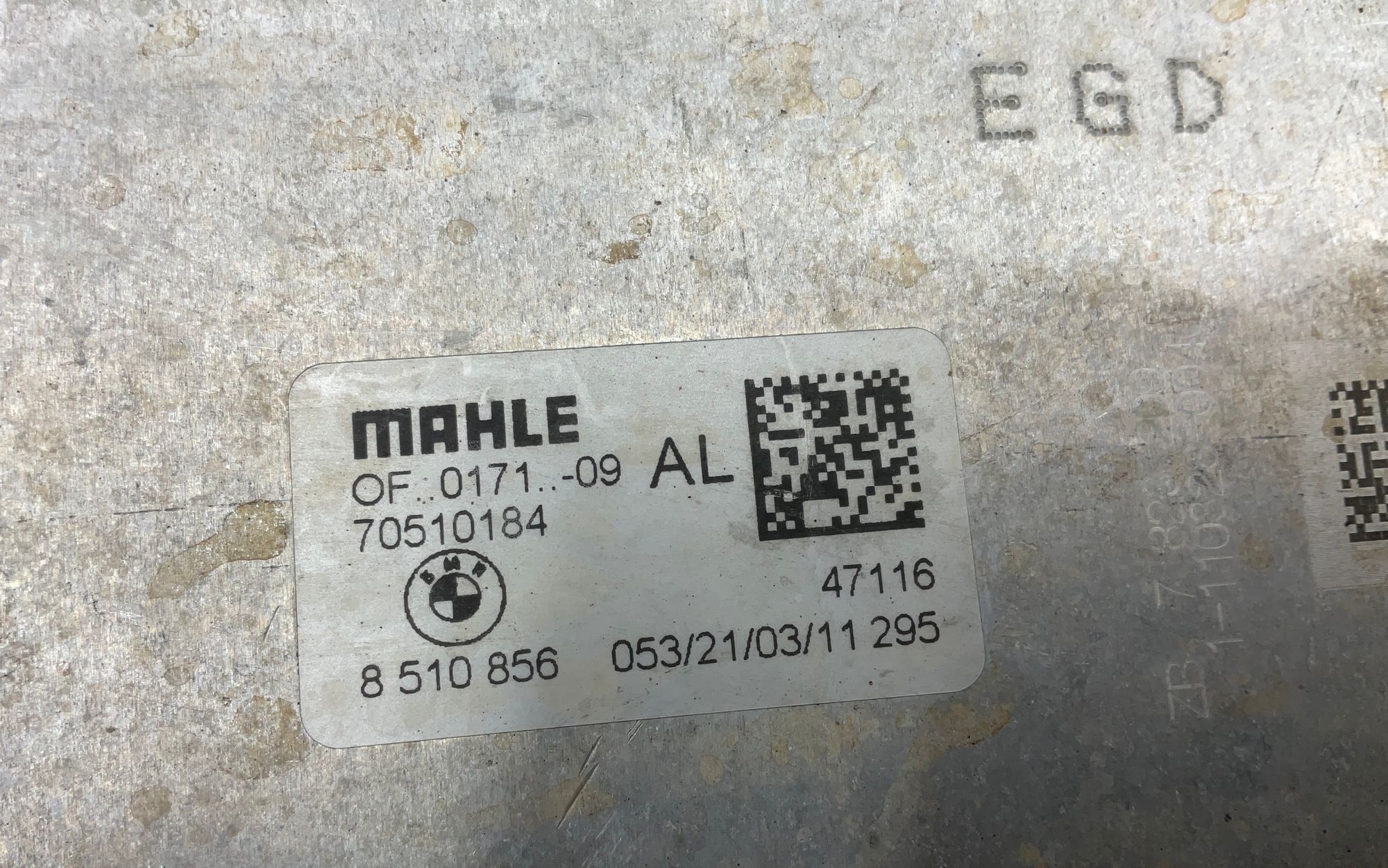 Теплообменник масляного фильтра BMW 5 серия, F10/F11/F07 рестайлинг N57D30, 7500 рублей, Москва