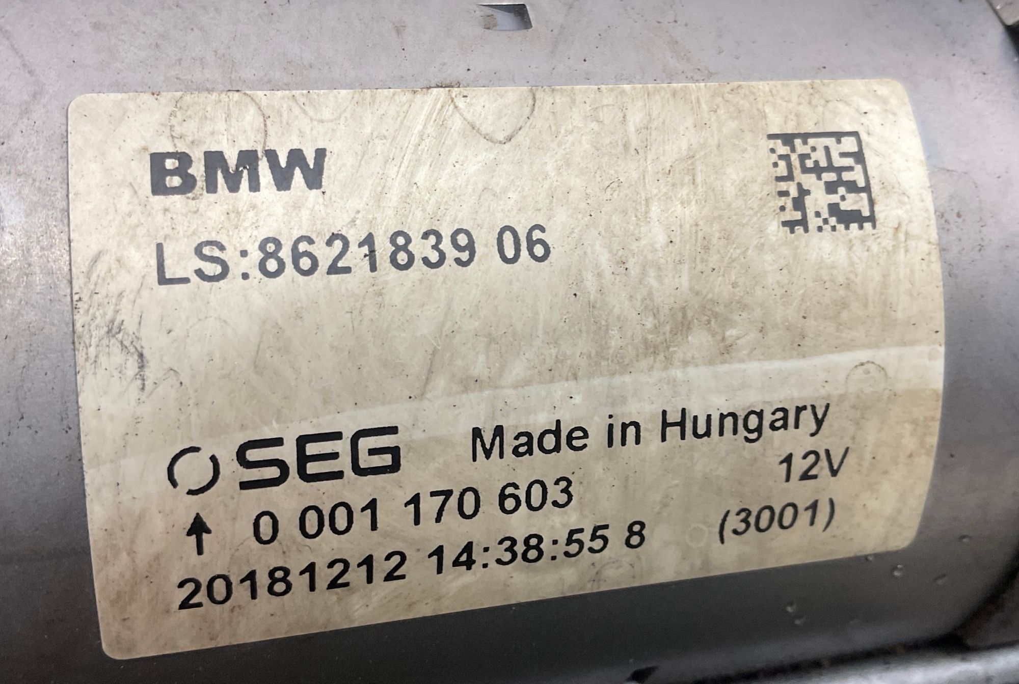 Стартер BMW 3 серия, F30/F31 рестайлинг, 4000 рублей, Москва