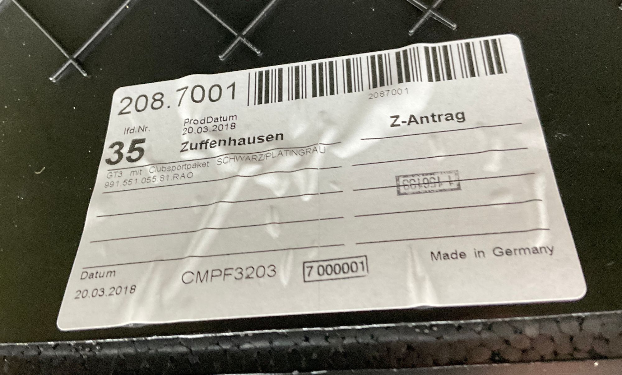 Обшивка салона задняя Porsche 911 GT3 991 Рестайлинг 2018, 150000 рублей, Москва